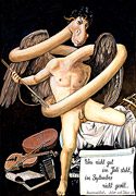 Beautifull musician Amor - after Caravaggio Art cartoon: Beautifull musician Amor - after Caravaggio