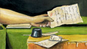 The hand with the card (last lines)