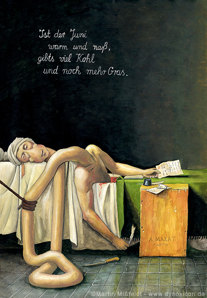 Death of Marat - after Jacques Louis David. Martin Missfeldt, 2006