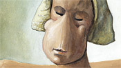 The dreamy service maid with hood by Vermeer