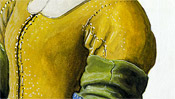 The yellow shirt of service maid