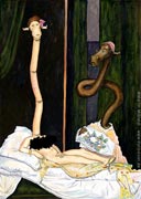 Art cartoon: Olympia undressed - after  Edouard Manet