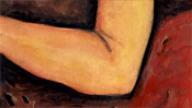 The arm of the naked woman