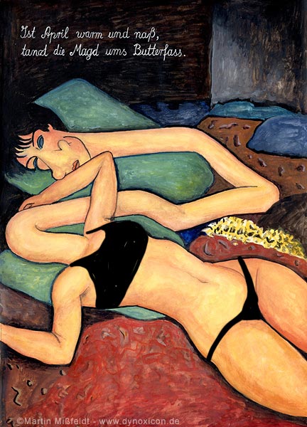 Naked beauty oilpainting – after Amadeo Modigliani