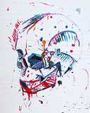 : Action-painting skull