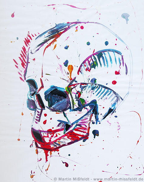 Action-painting skull