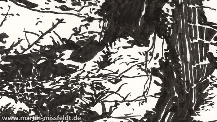The white breath of winter (ink drawing) (Detail 1)