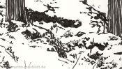 The white breath of winter (ink drawing) (Detail 4)