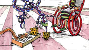The cool has cheese feet and caught a giraffe-rat