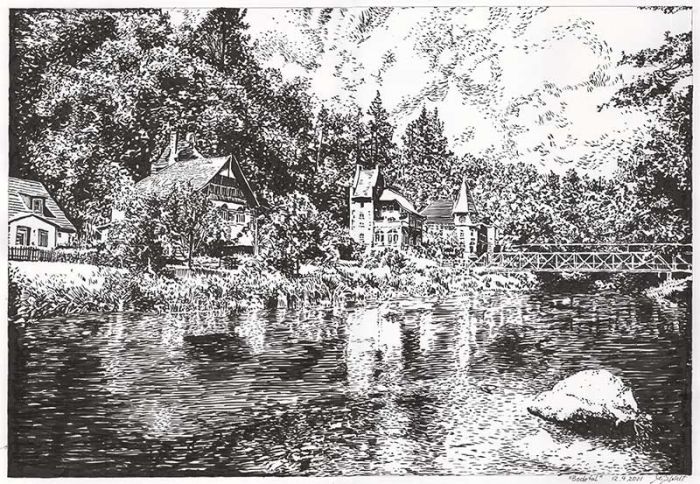 Landscape drawing Bode Valley