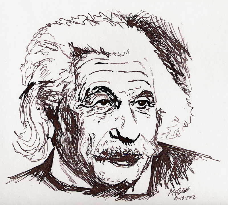 Portrait Drawing of Albert Einstein