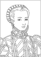 : Coloring Model of a historical girl (Marie Antoinette)