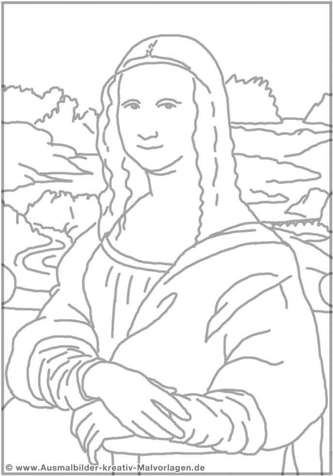 Coloring Model of Mona Lisa - Digital drawing