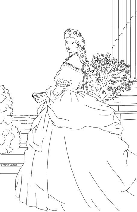 Coloring model of a princess