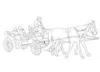 : Coloring picture horse carriage