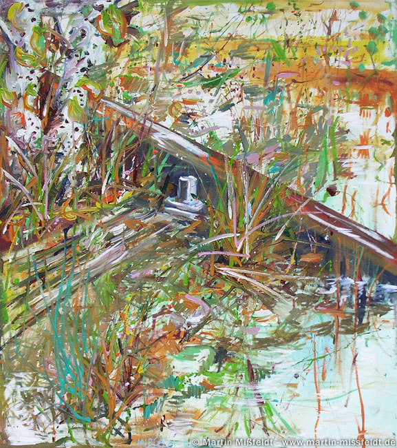 Oilpainting of a wet ground