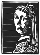 : Linocut - Woman