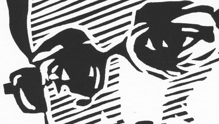 Edward Snowden (Linocut) (Detail 1)
