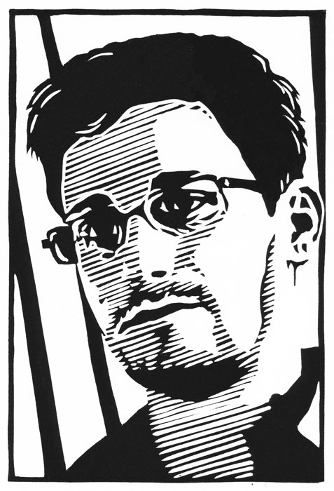 Edward Snowden (Linocut)