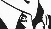 Linoldruck Larry Page (Detail 3)