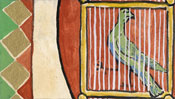 The bird in a cage and the coat of arms