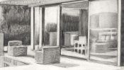 Dream villa in Tyrol (pencil drawing) (Detail 1)