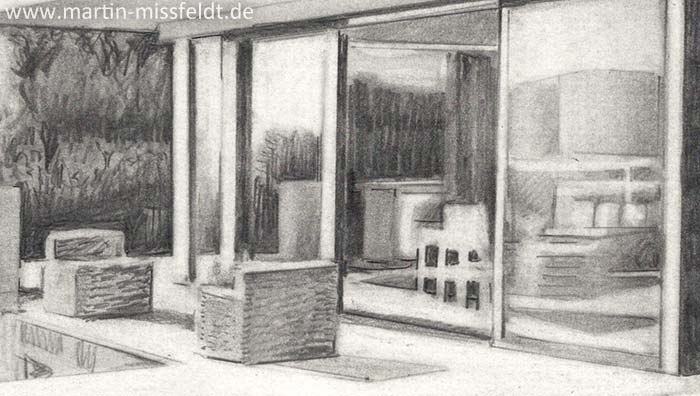 Dream villa in Tyrol (pencil drawing) (Detail 1)
