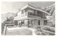 : Dream villa in Tyrol (pencil drawing)