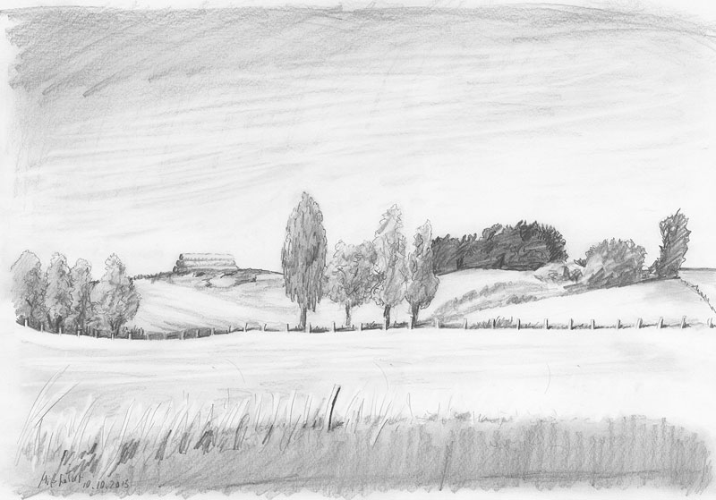 Landscape pencil drawing - Pencil drawing
