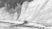 Pencil drawing: Chalk cliffs on the coast of Ruegen (Detail 3)