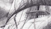 Sailing ship (pencil drawing) (Detail 2)