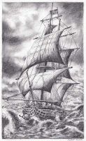 : Sailing ship (pencil drawing)