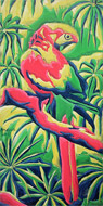 : Parrot in Jungle (oilpainting)