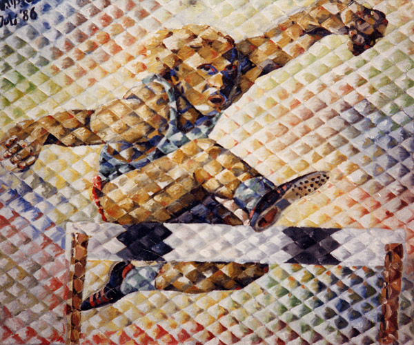 Hurdle runner (oil painting)