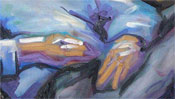 Oilpainting girl in armchair (Detail 2)