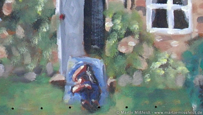 Man lies in the sun