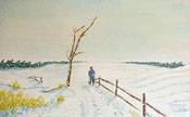 : Oilpainting winter-landscape