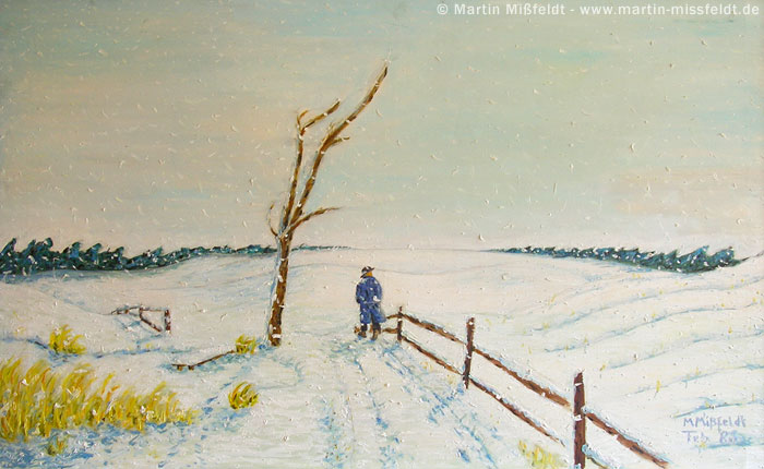 Oilpainting winter-landscape