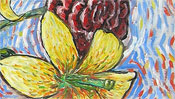 Oilpainting: vase of flowers (Detail 3)