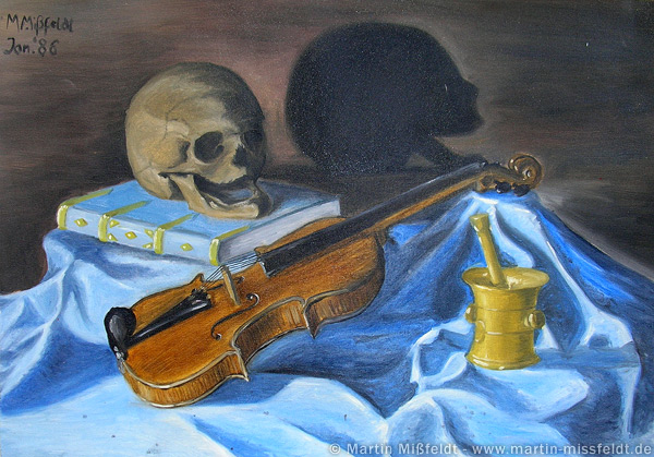 Violin music oil painting