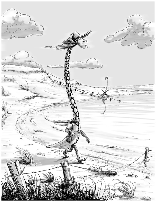 Lonely Tschad giraffe
