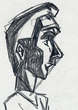 : Scribble a comic figure in profile