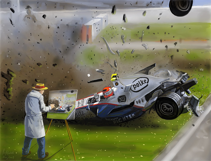 F1 Crash speed painting - car speedpainting