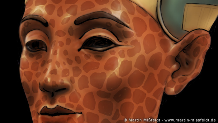 Nefertiti – beautiful queen of eqypt – digital painting (Detail 1)