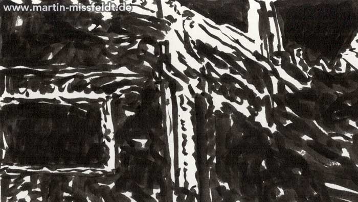 Sandstone desert (landscape drawing) (Detail 1)