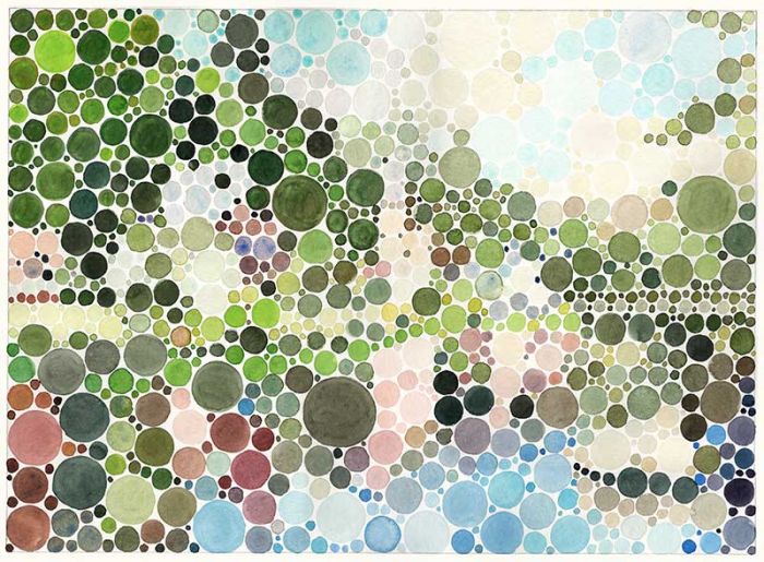 Watercolor painting Bode Valley (Neo-Pointilism)
