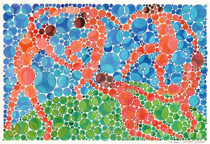 Watercolor painting La Danse (after Henri Matisse)