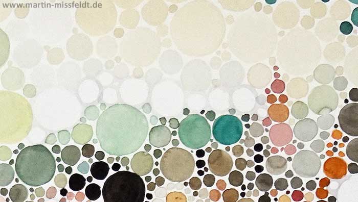 Watercolor Peasant Dance after Bruegel (Neo-Pointilism) (Detail 1)