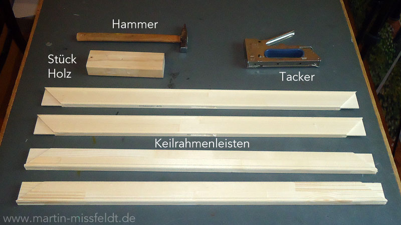 Assemble the stretcher frame yourself: Material and tools