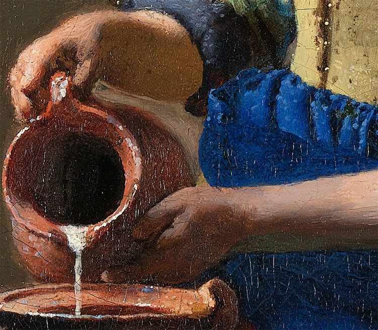 Vermeer oil painting: detail from Milkmaid